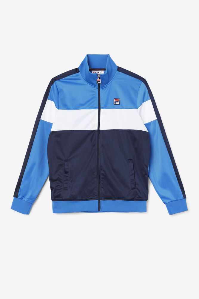 Fila Assembly Track Blue Jacket Mens - NZ 42567-QHYN